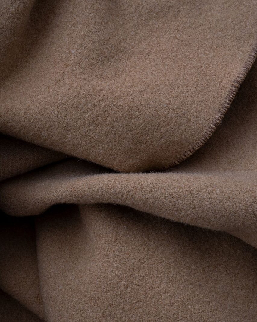 Boiled Wool Throw, Walnut
